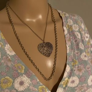 HEART Double Chained Necklace